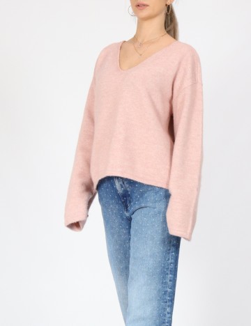 Pulover Vero Moda, roz pudra
