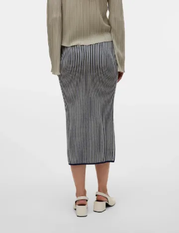 Fusta Vero Moda, alb/albastru