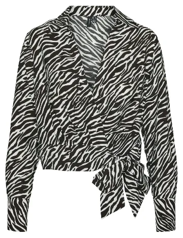 Top Vero Moda, alb/negru