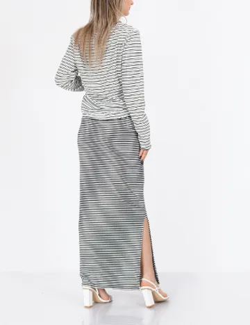 Fusta Vero Moda, alb/albastru
