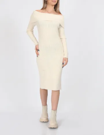 Rochie medie Noisy May, ecru