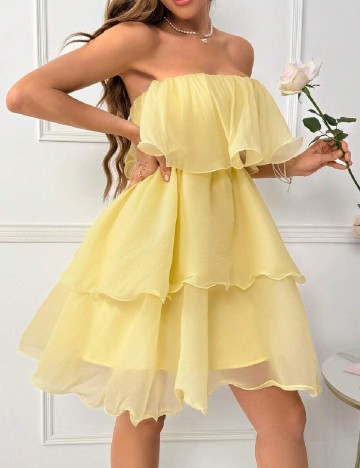 Rochie scurta SHEIN, galben