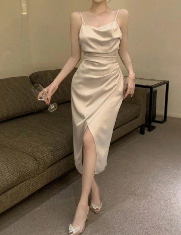 Rochie medie Dazy, crem