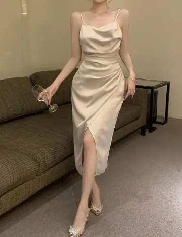 Rochie medie Dazy, crem