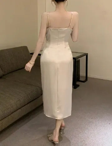 Rochie medie Dazy, crem