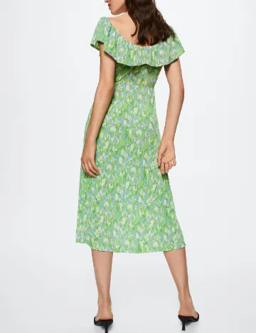 Rochie medie Mango, verde Verde