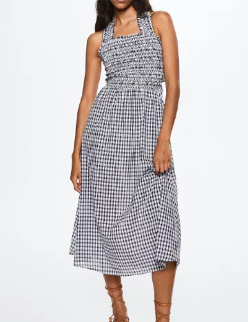 Rochie medie Mango, alb/bleumarin Alb