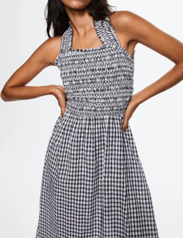 Rochie medie Mango, alb/bleumarin Alb