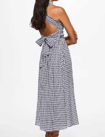 Rochie medie Mango, alb/bleumarin Alb