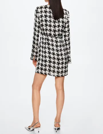 Rochie scurta Mango, alb/negru