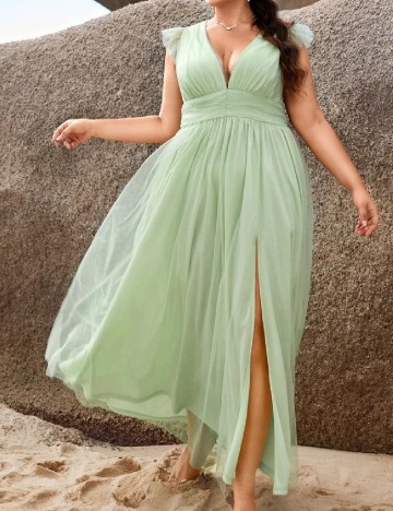 Rochie lunga SHEIN CURVE, verde