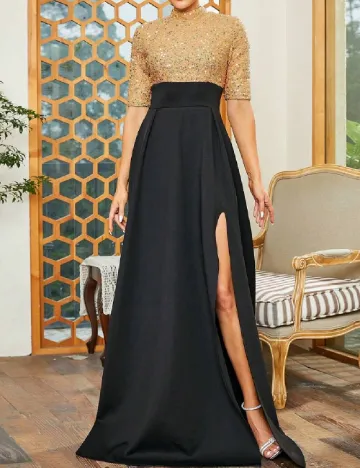 Rochie lunga Miss ord, negru