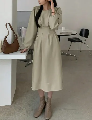 Rochie medie Dazy, kaki