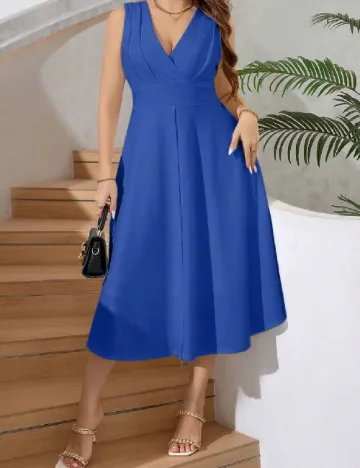 Rochie medie SHEIN CURVE, albastru