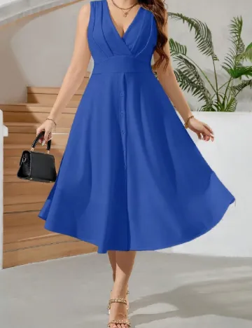 Rochie medie SHEIN CURVE, albastru