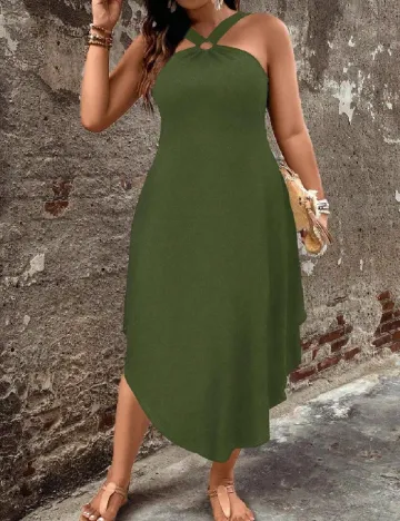 Rochie medie SHEIN CURVE, verde
