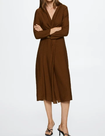 Rochie medie Mango, maro