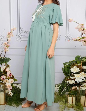 Rochie lunga SHEIN Maternity, verde