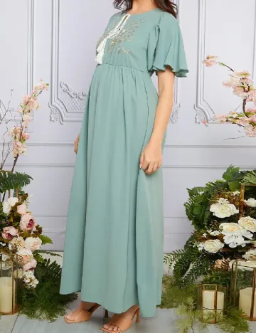 Rochie lunga SHEIN Maternity, verde