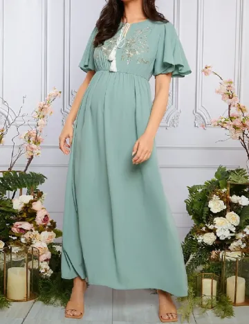 Rochie lunga SHEIN Maternity, verde