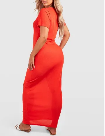 Rochie lunga Boohoo Plus Size, portocaliu