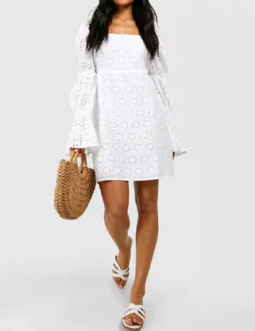 Rochie scurta Boohoo, alb