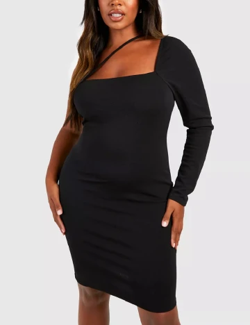 Rochie scurta Boohoo Plus Size, negru