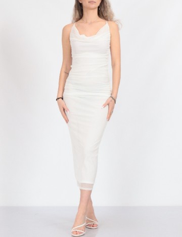 Rochie medie Boohoo, alb