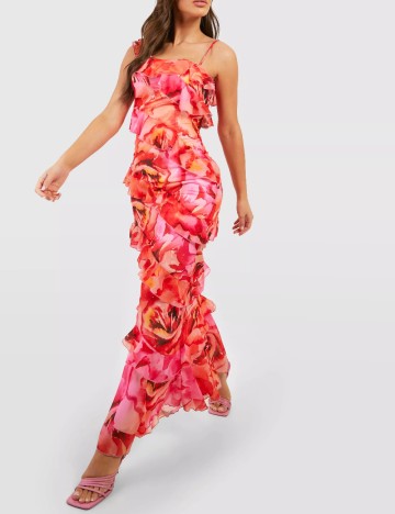 Rochie lunga Boohoo, mix culori