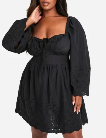 Rochie scurta Boohoo Plus Size, negru