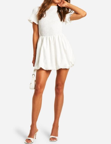 Rochie scurta Boohoo, alb