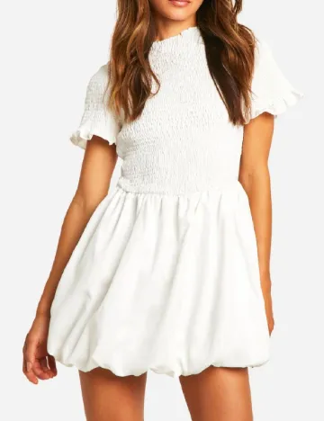 Rochie scurta Boohoo, alb