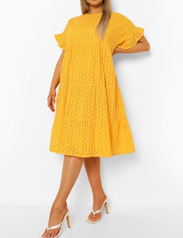 Rochie scurta Boohoo Plus Size, galben