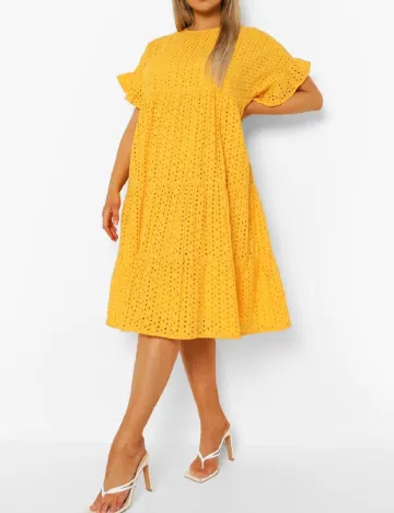 Rochie scurta Boohoo Plus Size, galben