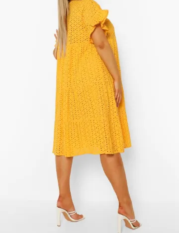 Rochie scurta Boohoo Plus Size, galben