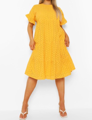 Rochie scurta Boohoo Plus Size, galben