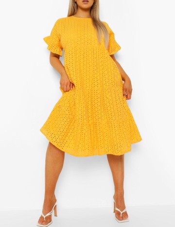 Rochie scurta Boohoo Plus Size, galben