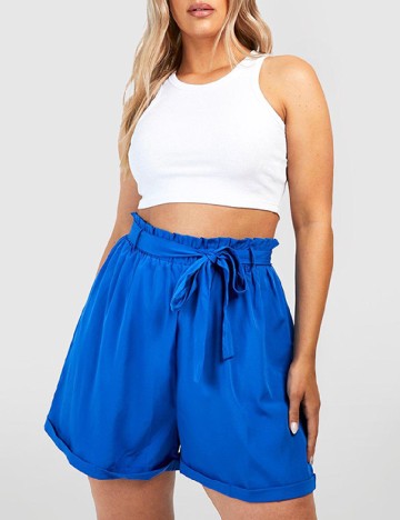 Pantaloni scurti Boohoo Plus Size, albastru