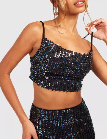 Top Boohoo, negru