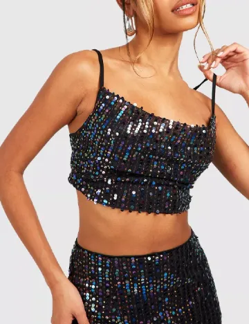 Top Boohoo, negru