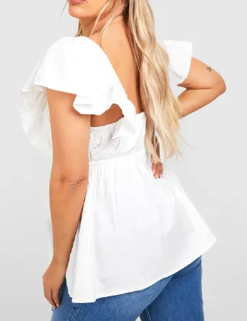 Bluza Boohoo Plus Size, alb