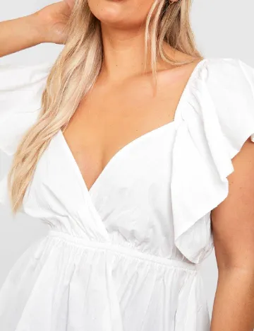 Bluza Boohoo Plus Size, alb