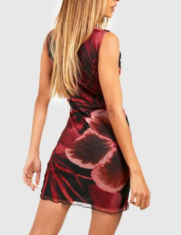 Rochie scurta Boohoo, rosu/negru