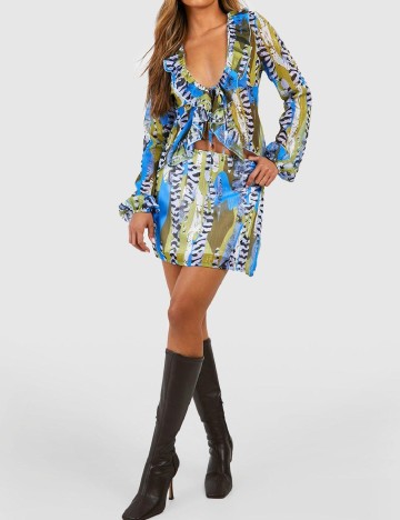 Fusta Boohoo, mix culori