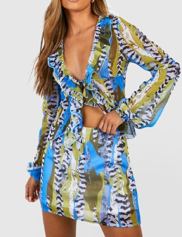 Fusta Boohoo, mix culori