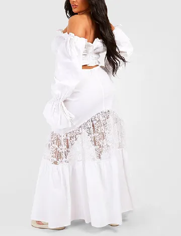 Top Boohoo Plus Size, alb