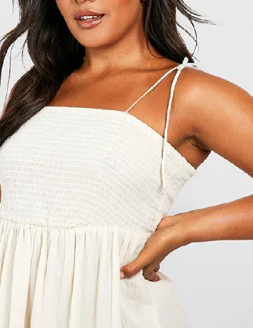 Rochie lunga Boohoo Plus Size, ecru