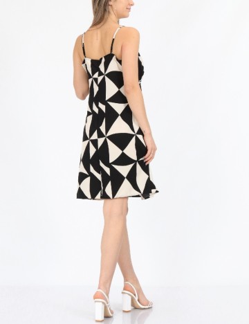 Rochie scurta Only, alb/negru