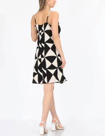 Rochie scurta Only, alb/negru