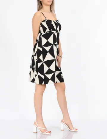 Rochie scurta Only, alb/negru